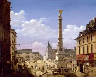 La fontana in Place du Chatelet, Parigi, 1810